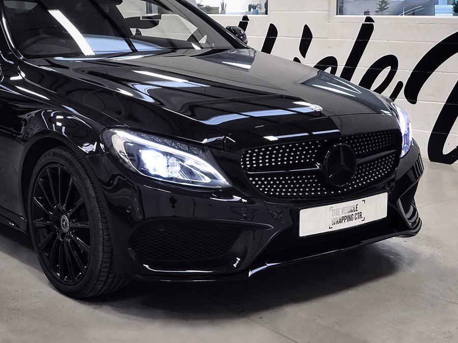 Mercedes c class coupe full wrapp diamond glitter black :)