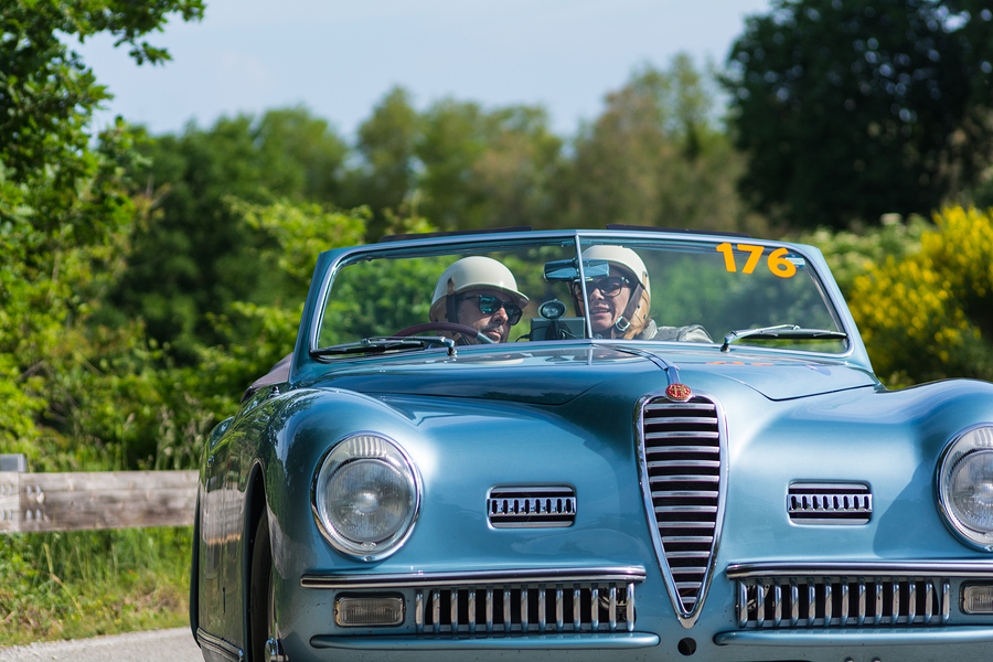 A picture of an Alfa Romeo at the Yorkshire Hill Climb.