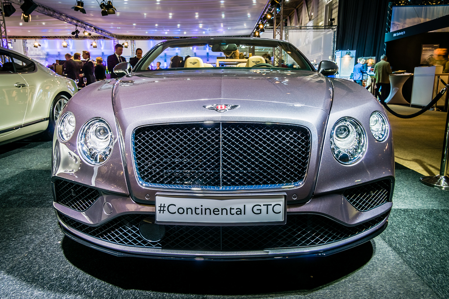 Luxury car Bentley Continental GTC V8S since 2016. International Exhibition InterClassics & Topmobiel 2016