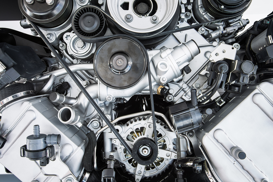 Car Engine - Modern powerful car engine(motor unit - clean and shiny