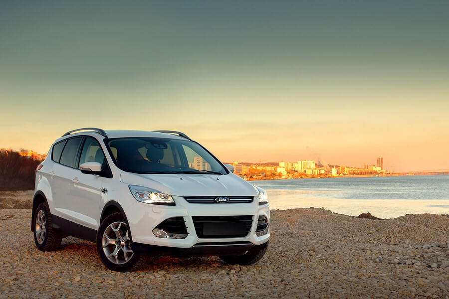 A Ford Kuga by the beach.