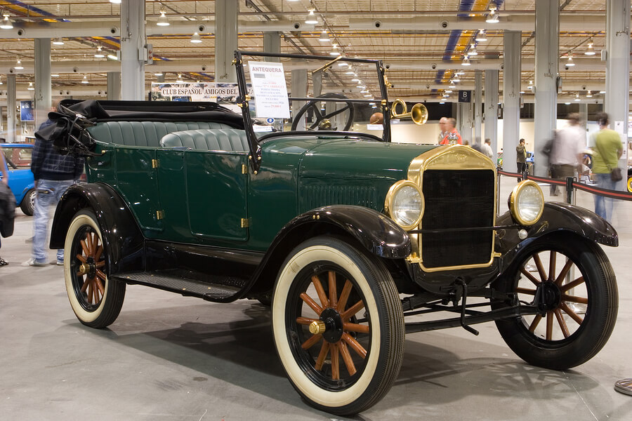 Ford Model T on display at a show.