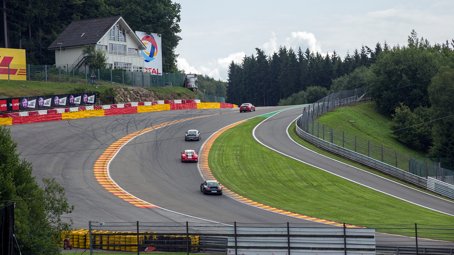 Part of the Spa - Francorchamps race circuit in Spa Belgium. The circuit is one of the most challenging race tracks mainly due to its hilly and twisty nature.