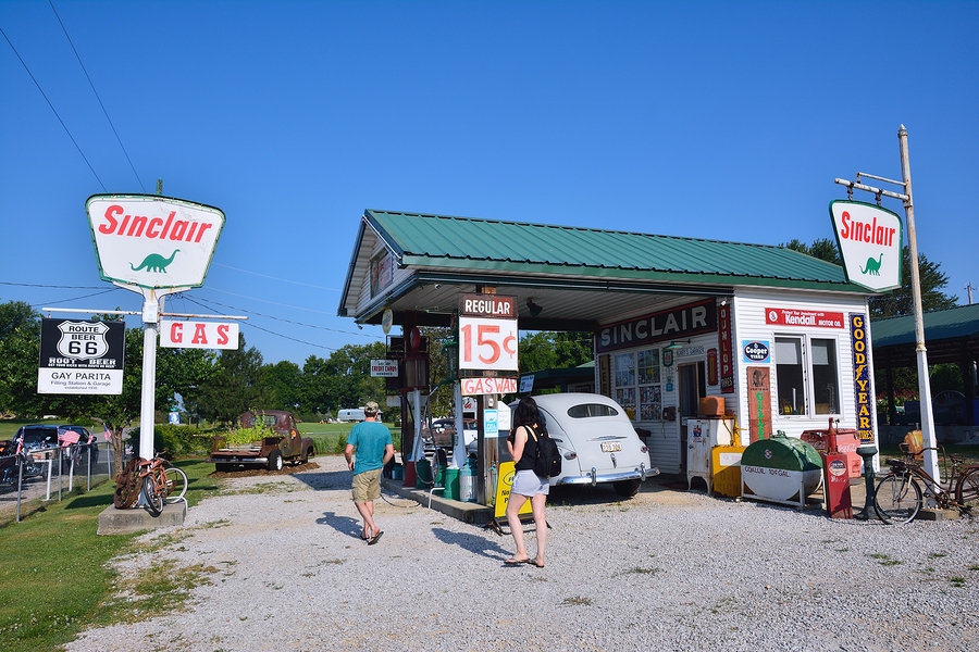 Gas station in summer