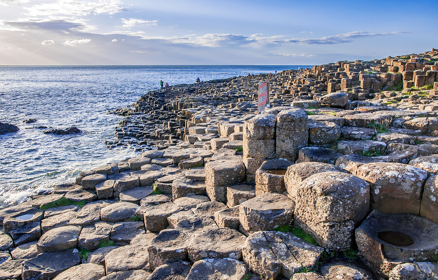 A picture of The Giant's Causeway in summer.