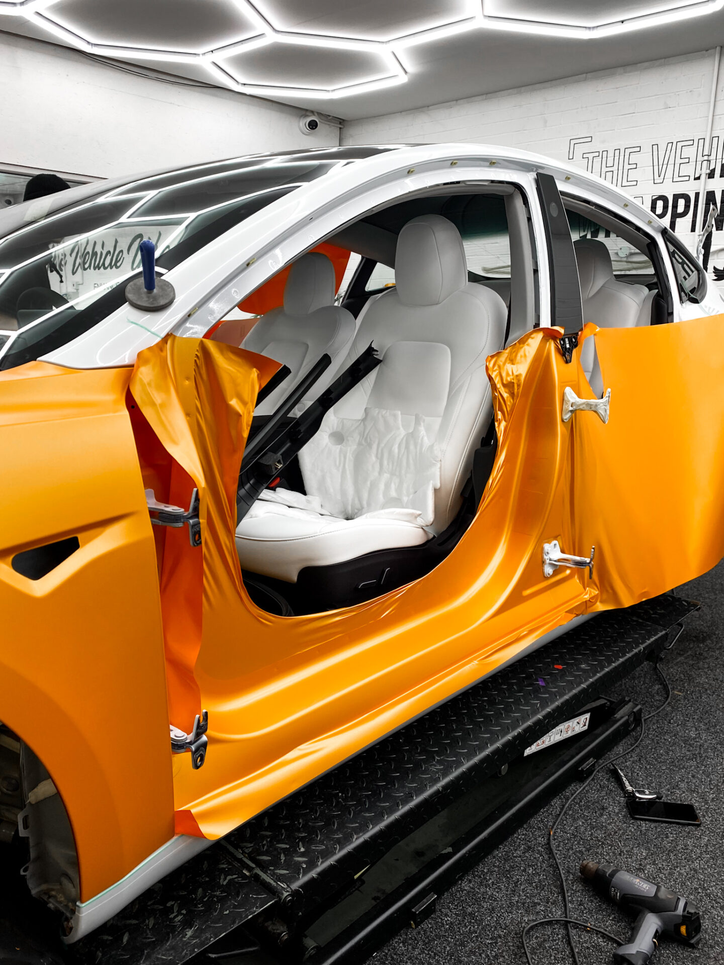 Tesla Model 3 Matte Sunrise Personal Wrapping Project Tesla Model 3 Matte Sunrise Personal Wrapping Project