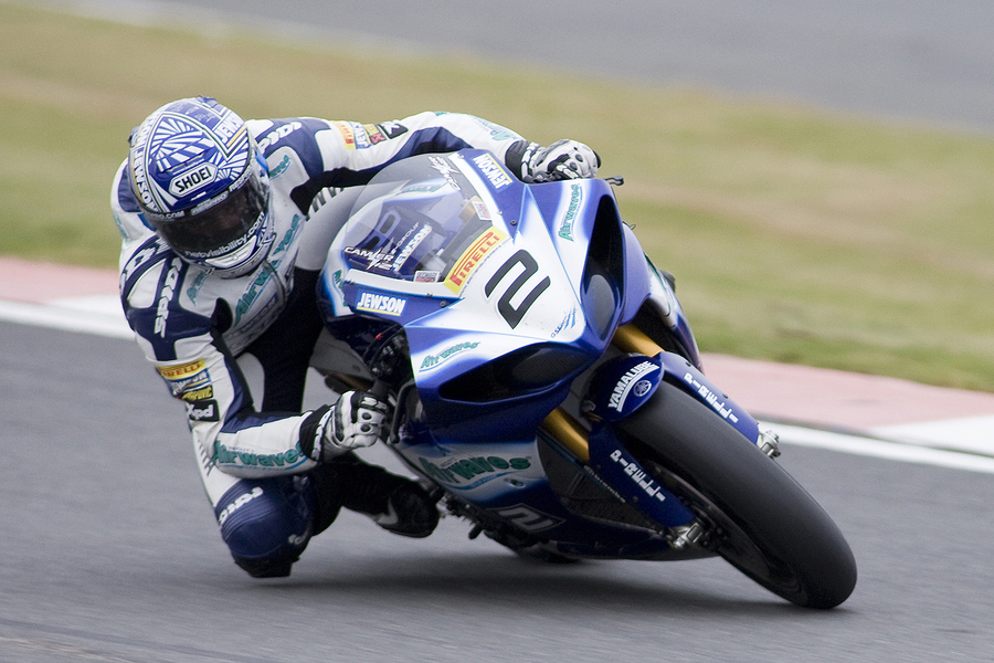 Rider number 2 Leon Camier (GBR) 2nd placed rider in race 2 of round 11, at the MCE Insurance British Superbike Championship
